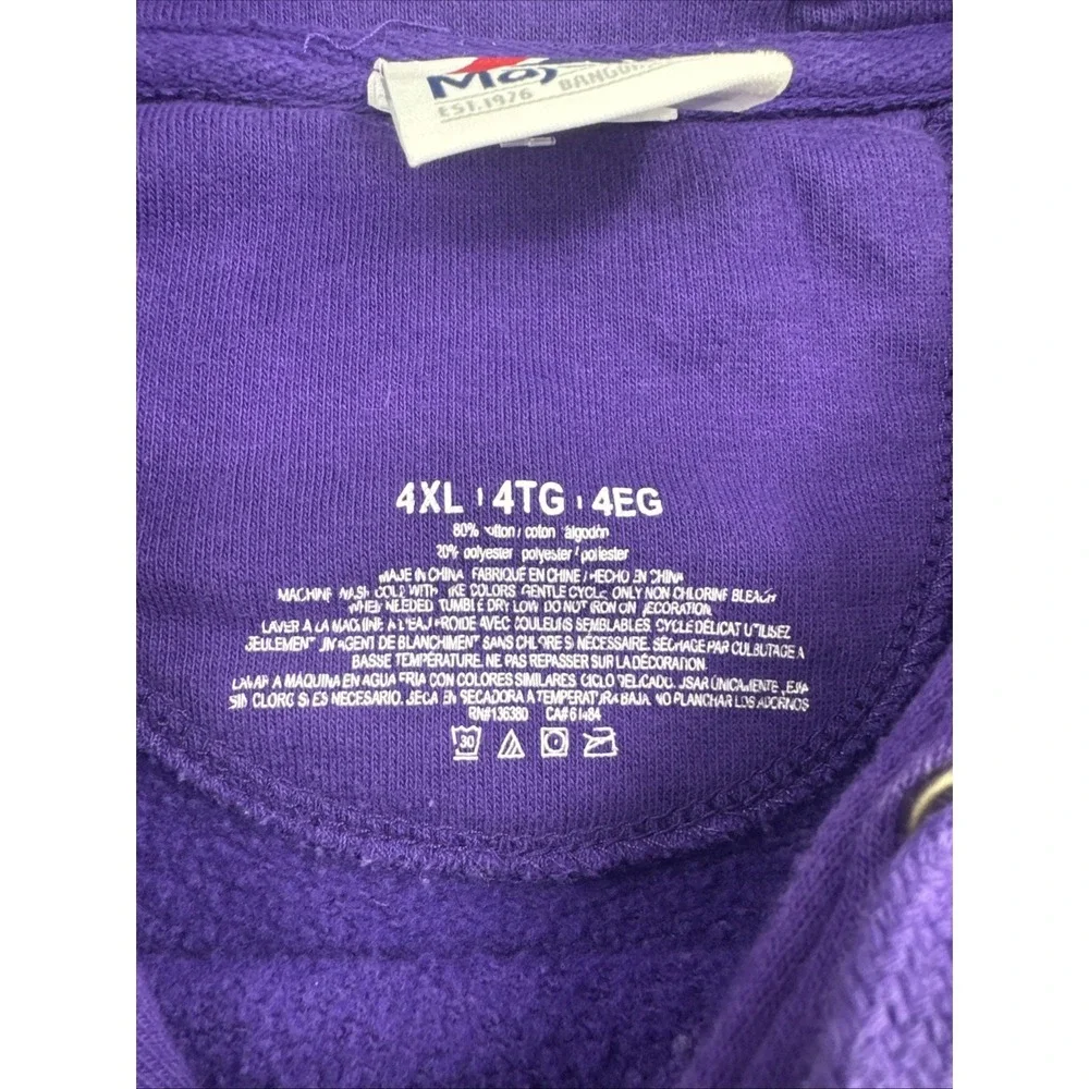 Vintage 90s‎ Y2K Minnesota Vikings NFL Hoodie Men's 4XL Purple Majestic Boxy Fit